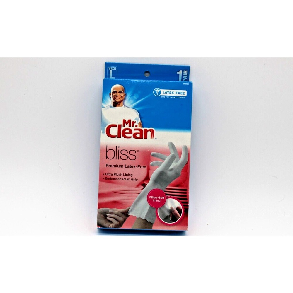 2013 Mr. Clean Bliss Premium Embossed Palm Latex-Free Large Gloves White